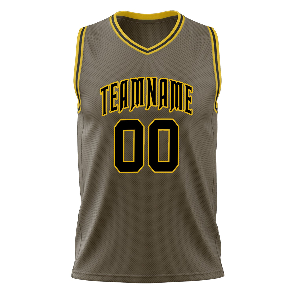 Custom Olive Black Solid Color Basketball Jersey