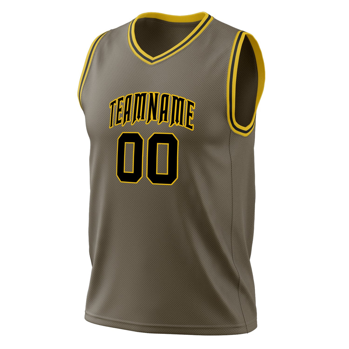 Custom Olive Black Solid Color Basketball Jersey