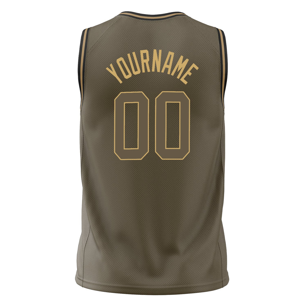 Custom Olive Old Gold Solid Color Basketball Jersey