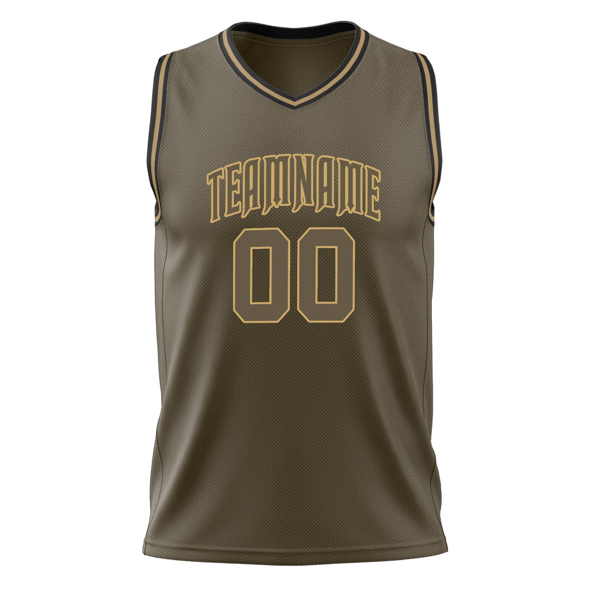 Custom Olive Old Gold Solid Color Basketball Jersey