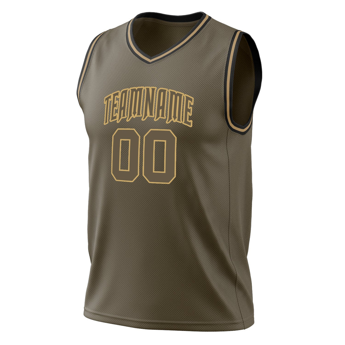 Custom Olive Old Gold Solid Color Basketball Jersey