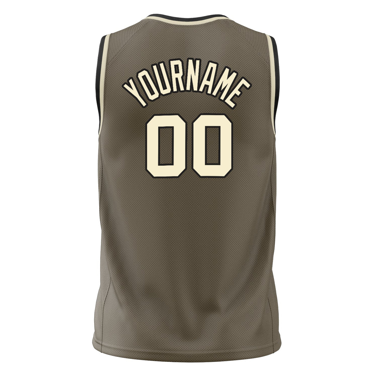 Custom Olive Cream Solid Color Basketball Jersey