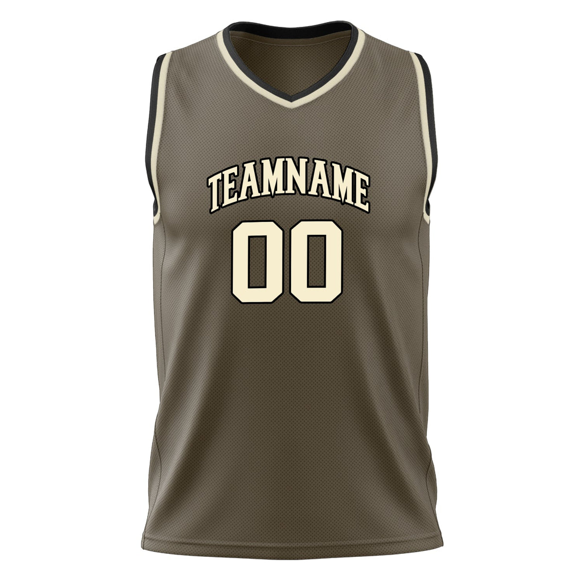 Custom Olive Cream Solid Color Basketball Jersey