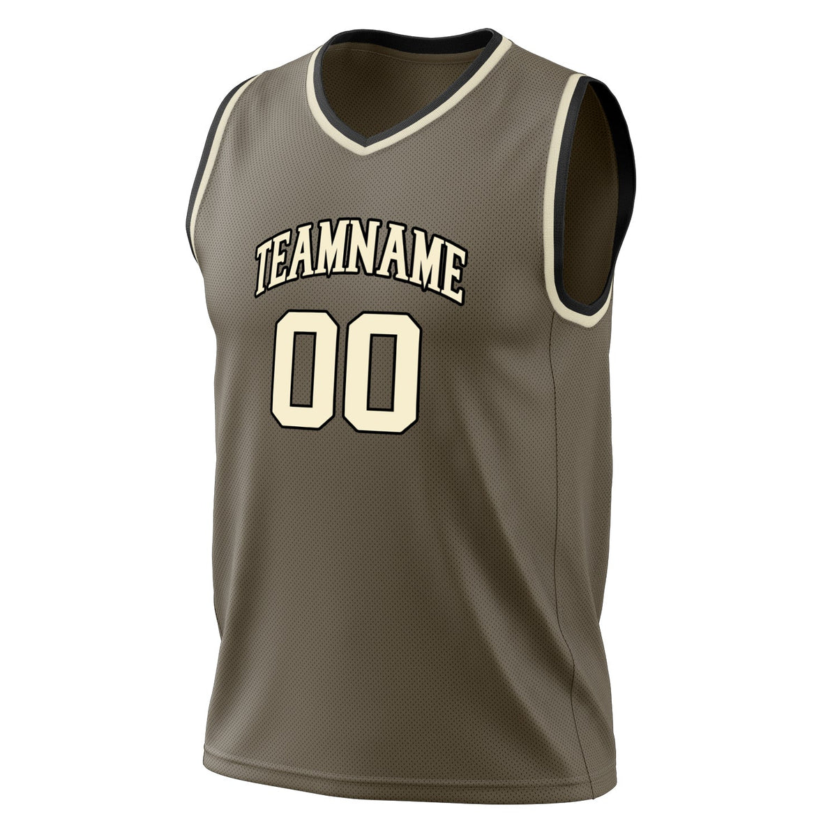 Custom Olive Cream Solid Color Basketball Jersey