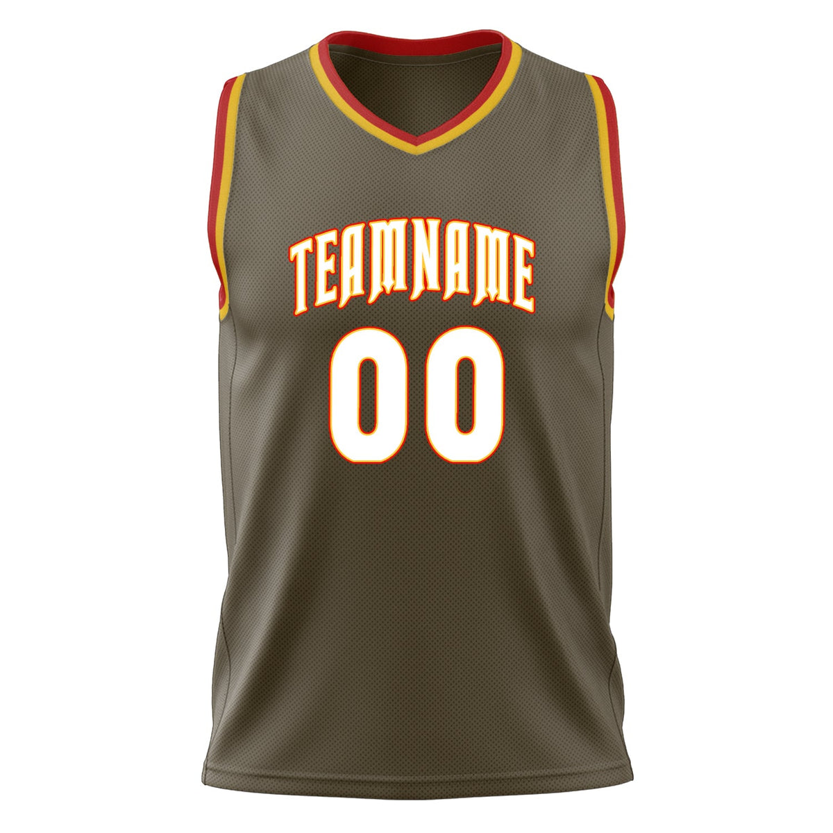 Custom Olive White Solid Color Basketball Jersey