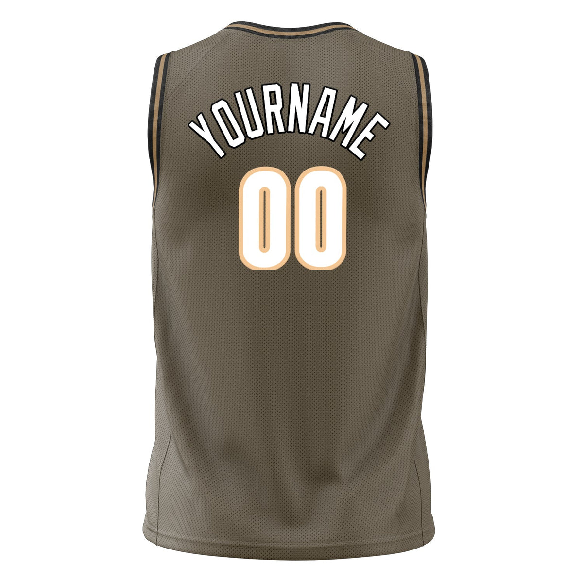 Custom Olive White Solid Color Basketball Jersey