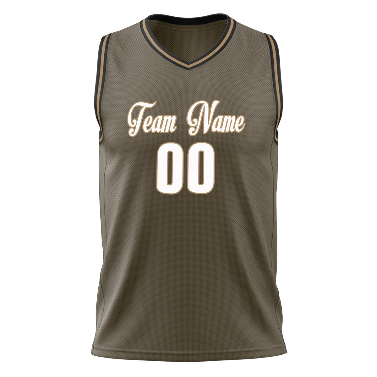 Custom Olive White Solid Color Basketball Jersey