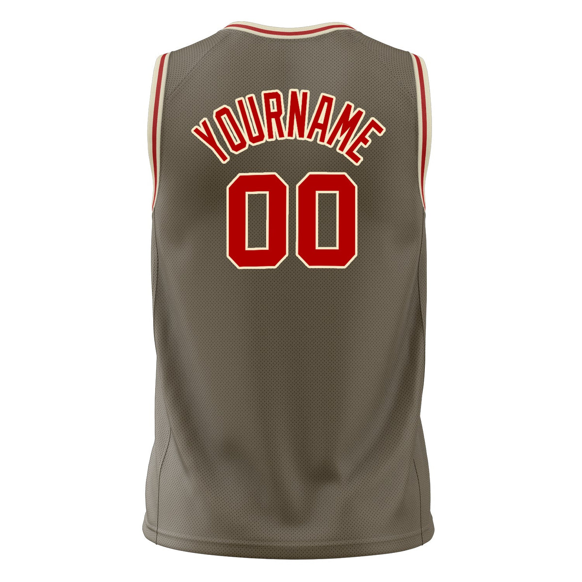 Custom Olive Red Solid Color Basketball Jersey