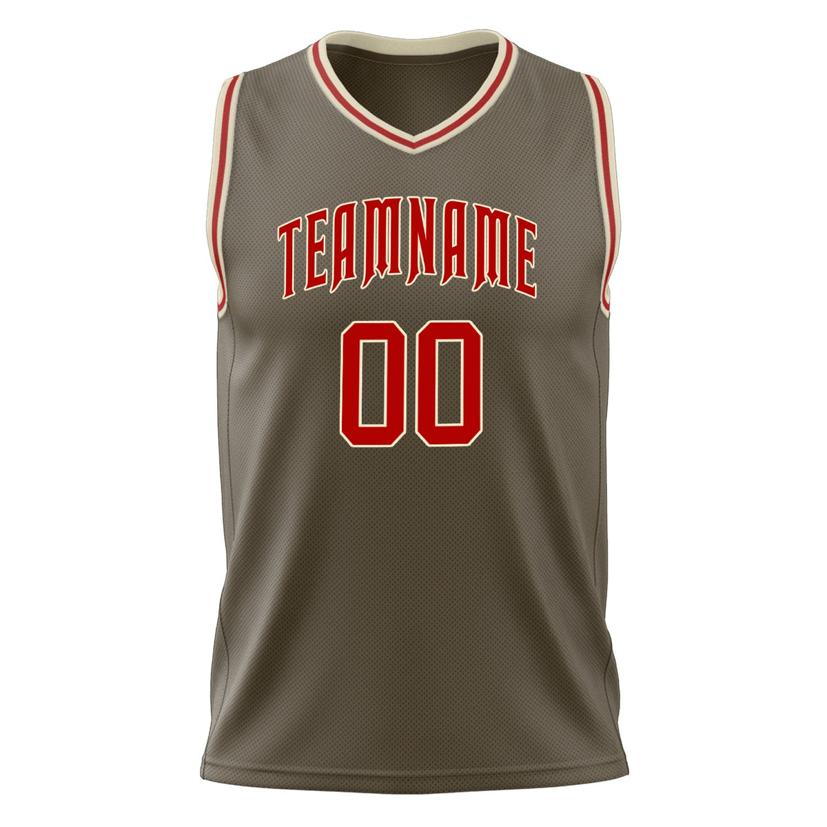 Custom Olive Red Solid Color Basketball Jersey