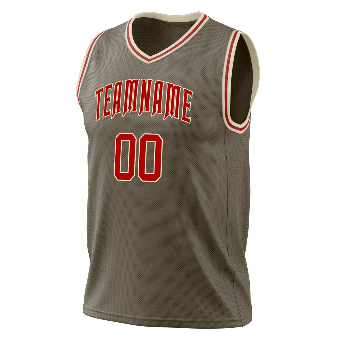 Custom Olive Red Solid Color Basketball Jersey