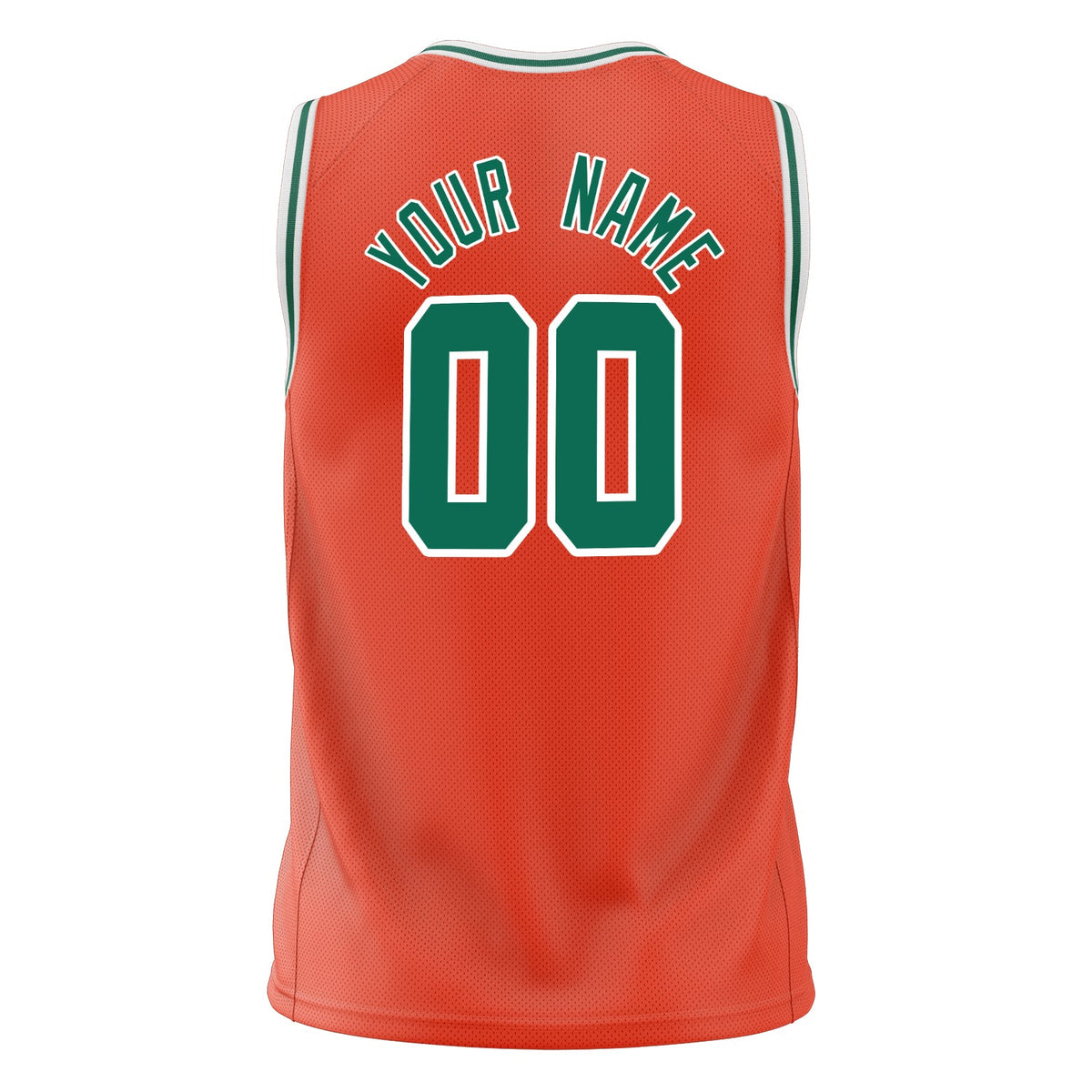 Custom Orange Kelly Green Solid Color Basketball Jersey