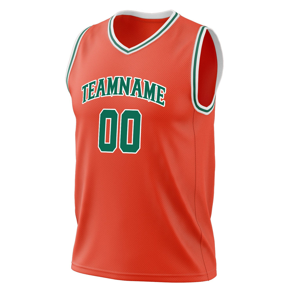 Custom Orange Kelly Green Solid Color Basketball Jersey