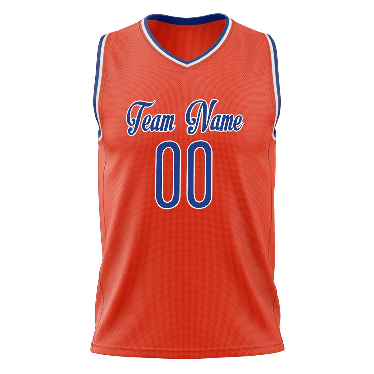 Custom Orange Royal Solid Color Basketball Jersey