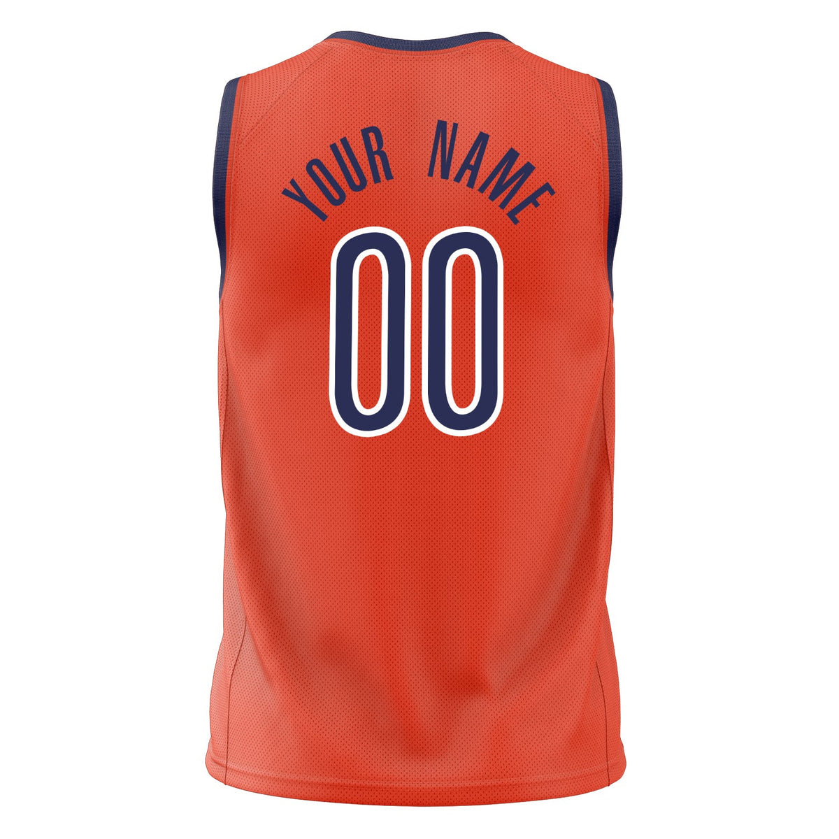 Custom Orange Navy Solid Color Basketball Jersey