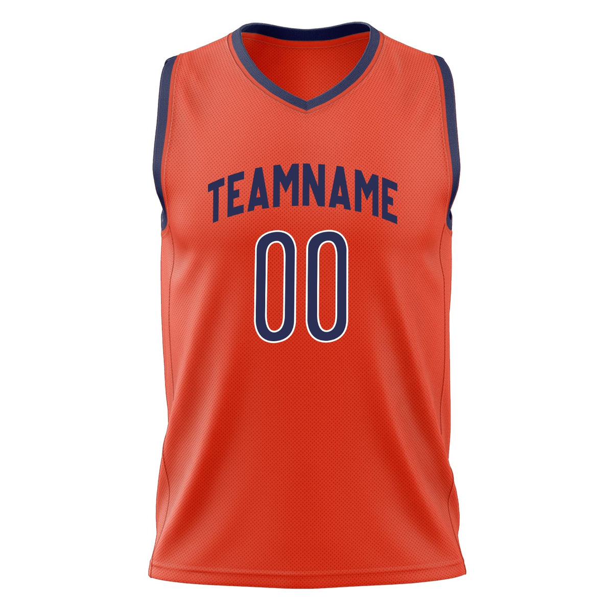 Custom Orange Navy Solid Color Basketball Jersey