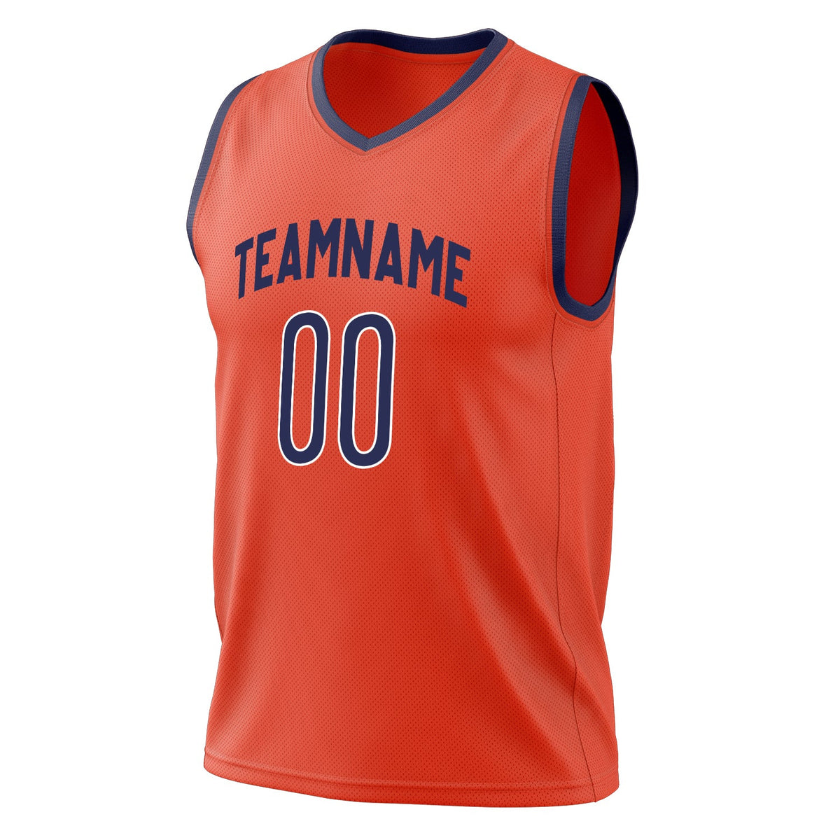 Custom Orange Navy Solid Color Basketball Jersey