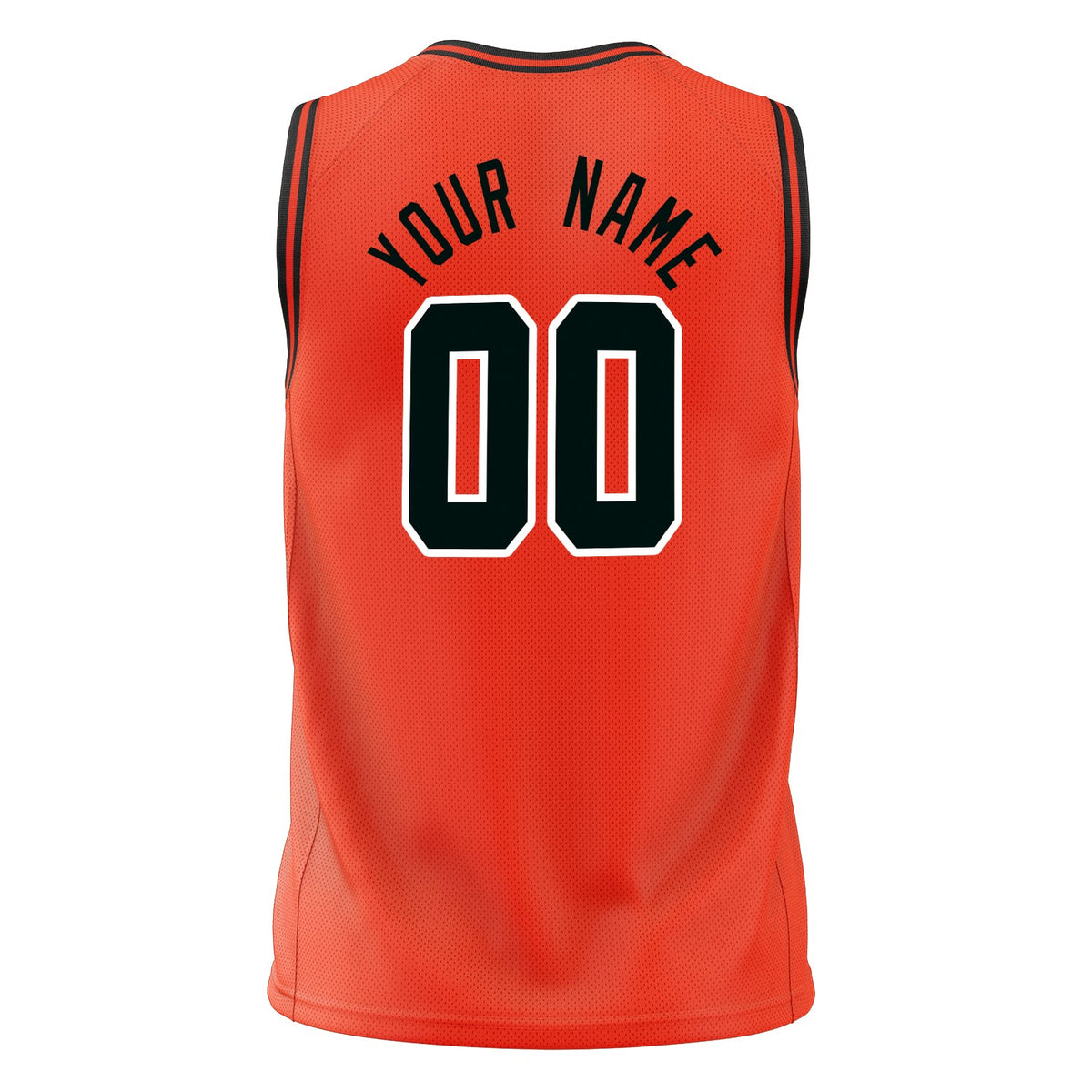 Custom Orange Black Solid Color Basketball Jersey