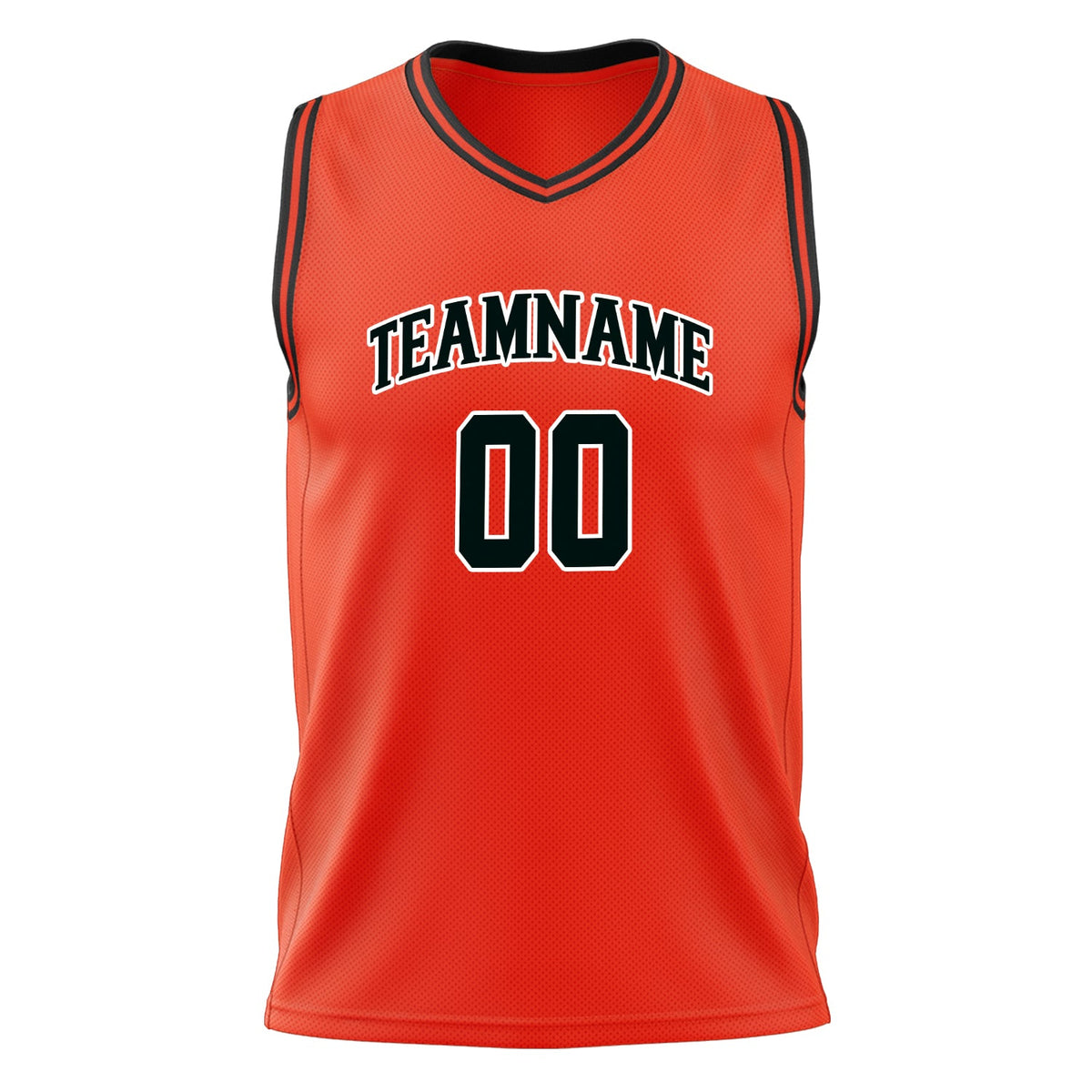 Custom Orange Black Solid Color Basketball Jersey