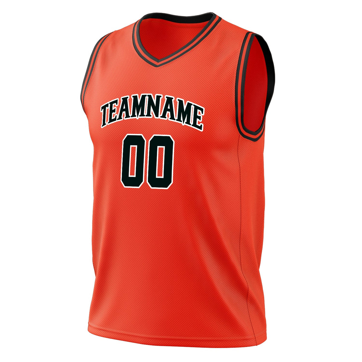 Custom Orange Black Solid Color Basketball Jersey