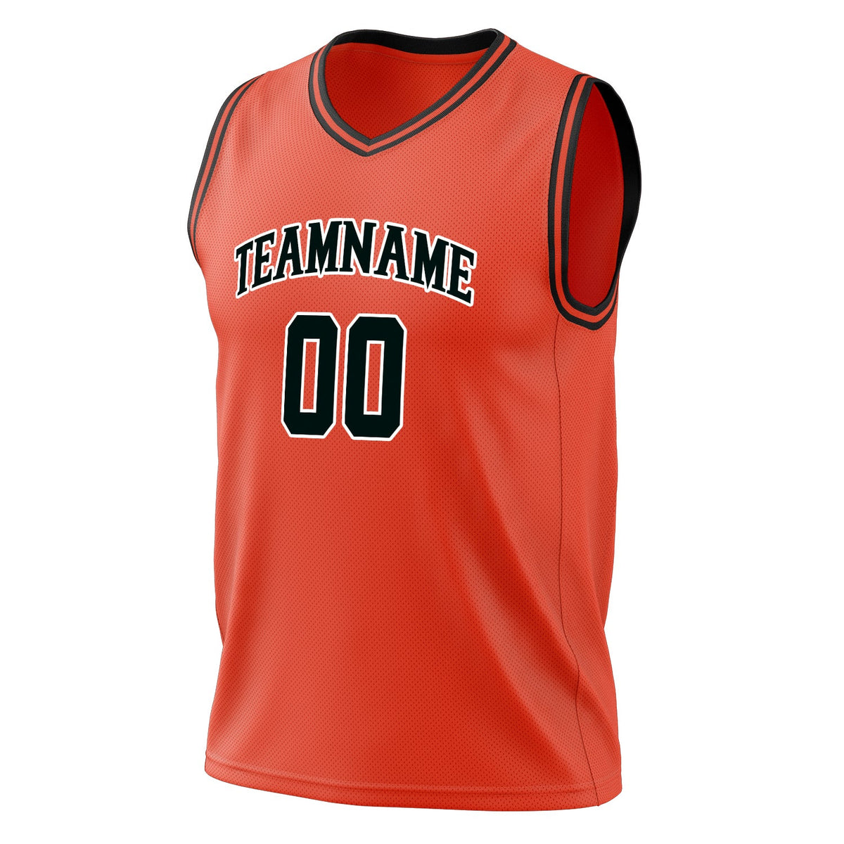 Custom Orange Black Solid Color Basketball Jersey