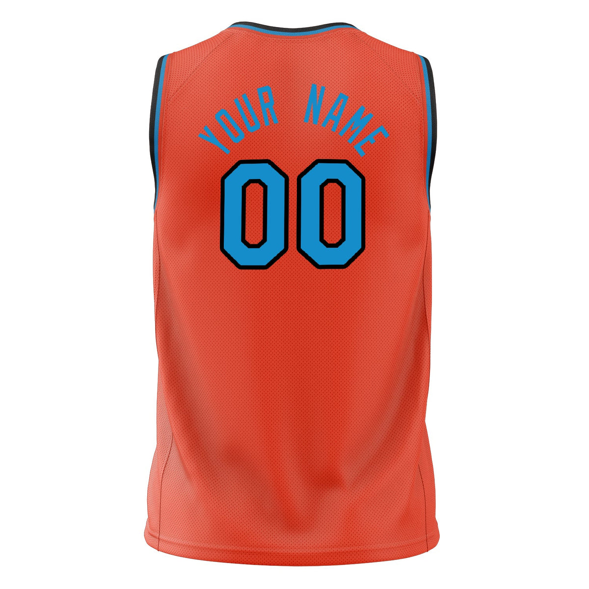 Custom Orange Blue Solid Color Basketball Jersey