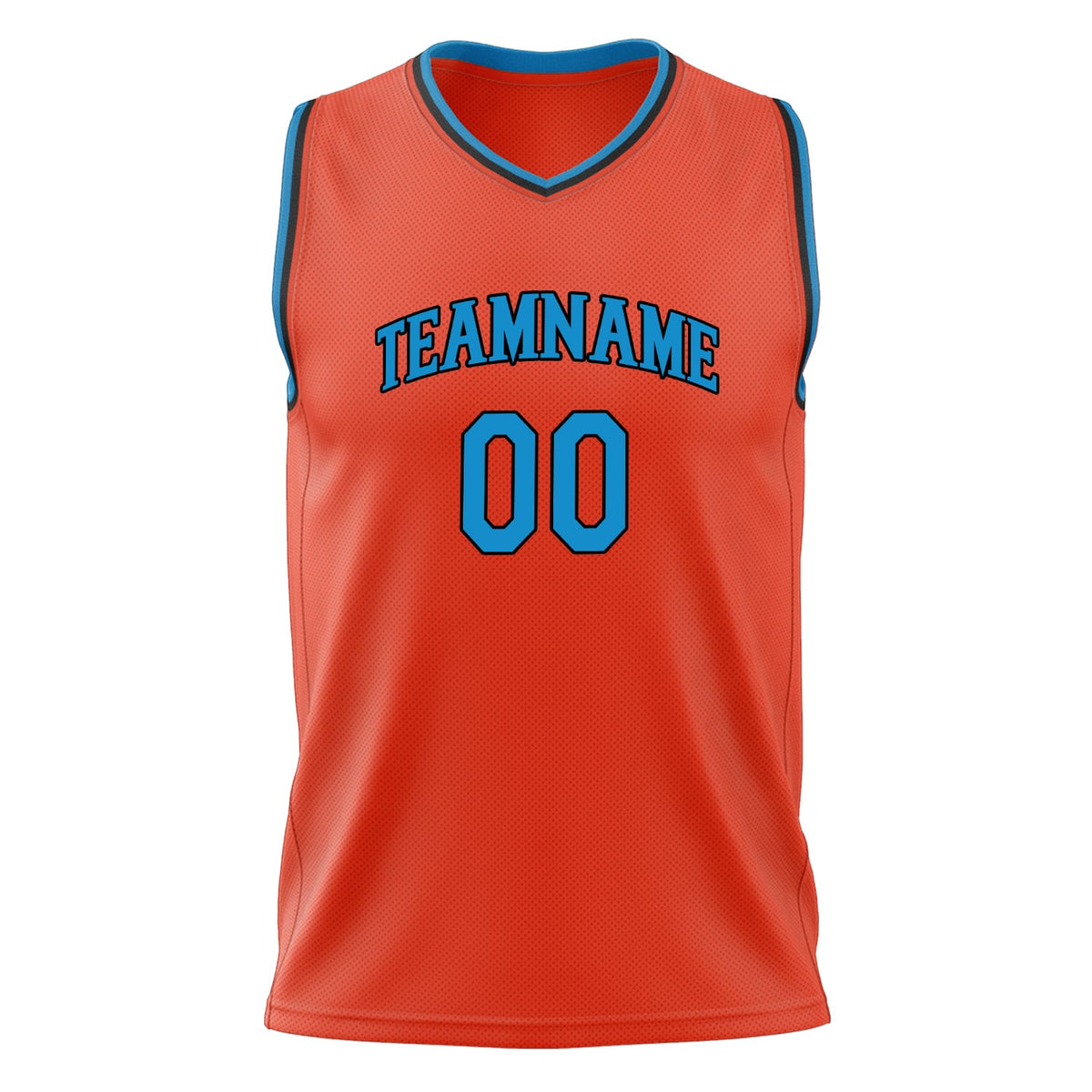 Custom Orange Blue Solid Color Basketball Jersey