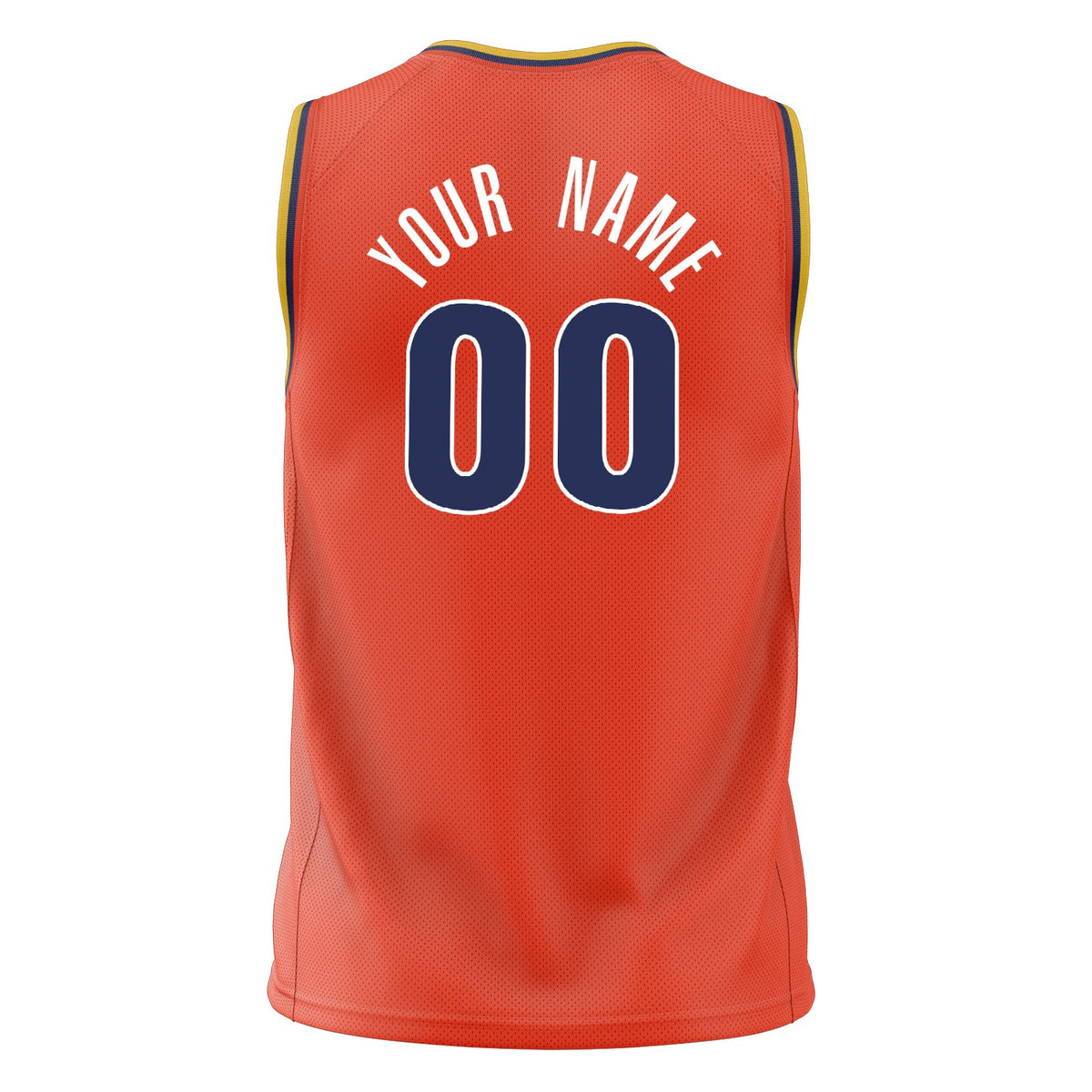 Custom Orange Navy Solid Color Basketball Jersey