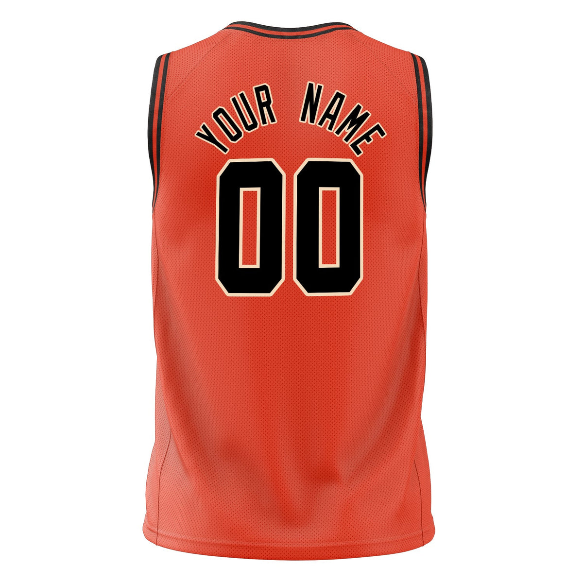 Custom Orange Black Solid Color Basketball Jersey