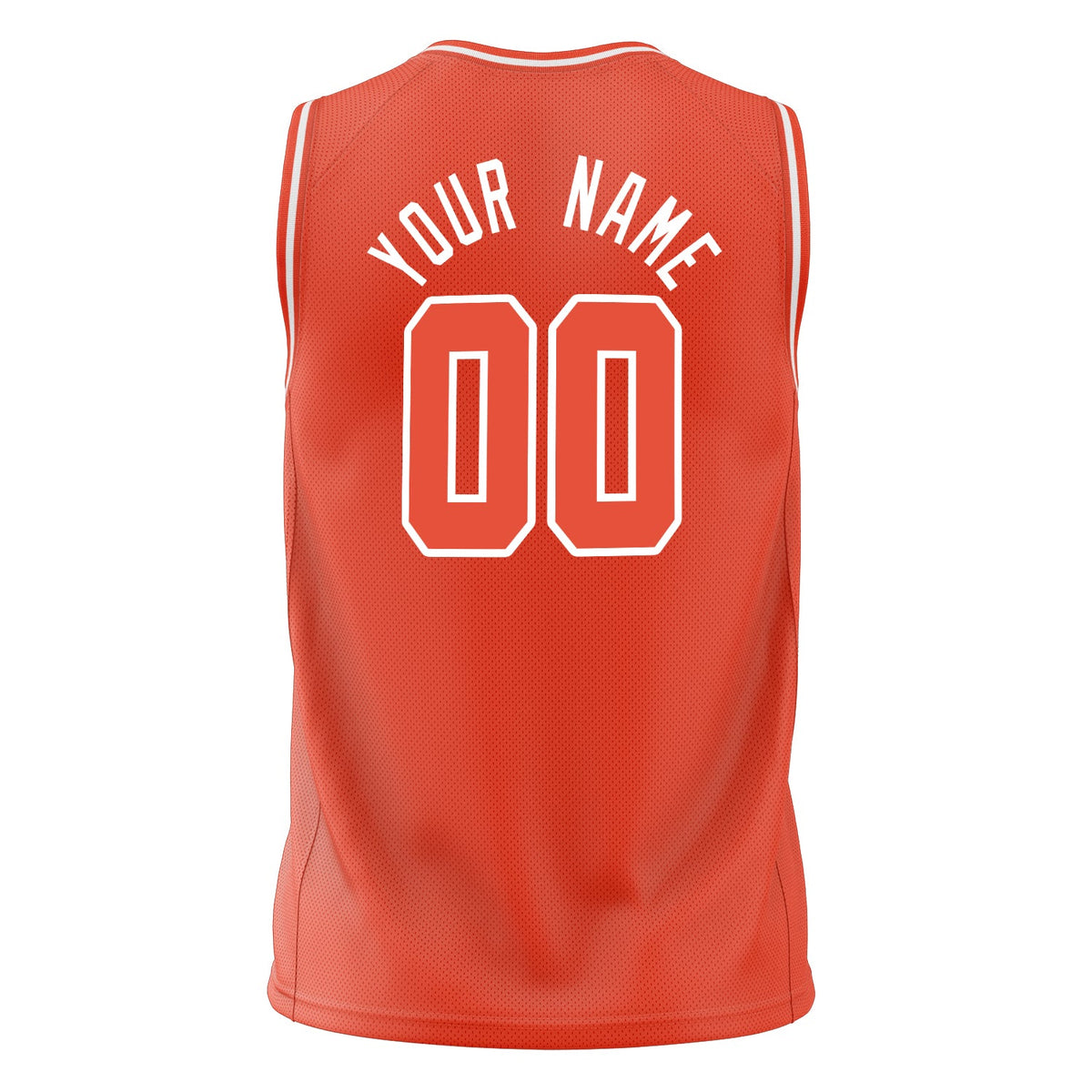 Custom Orange White Solid Color Basketball Jersey