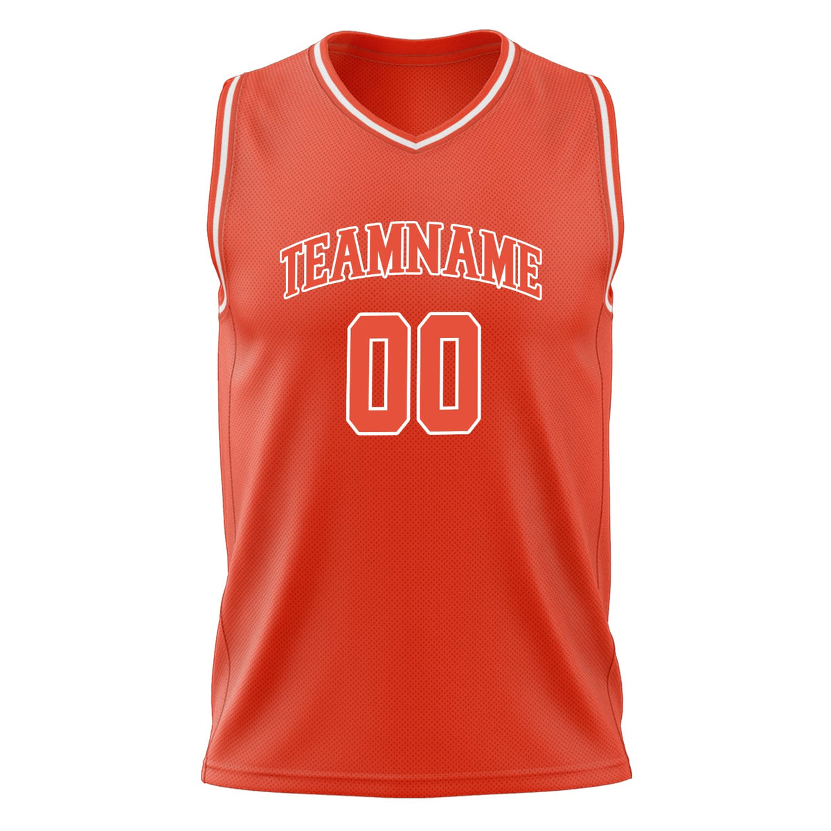 Custom Orange White Solid Color Basketball Jersey