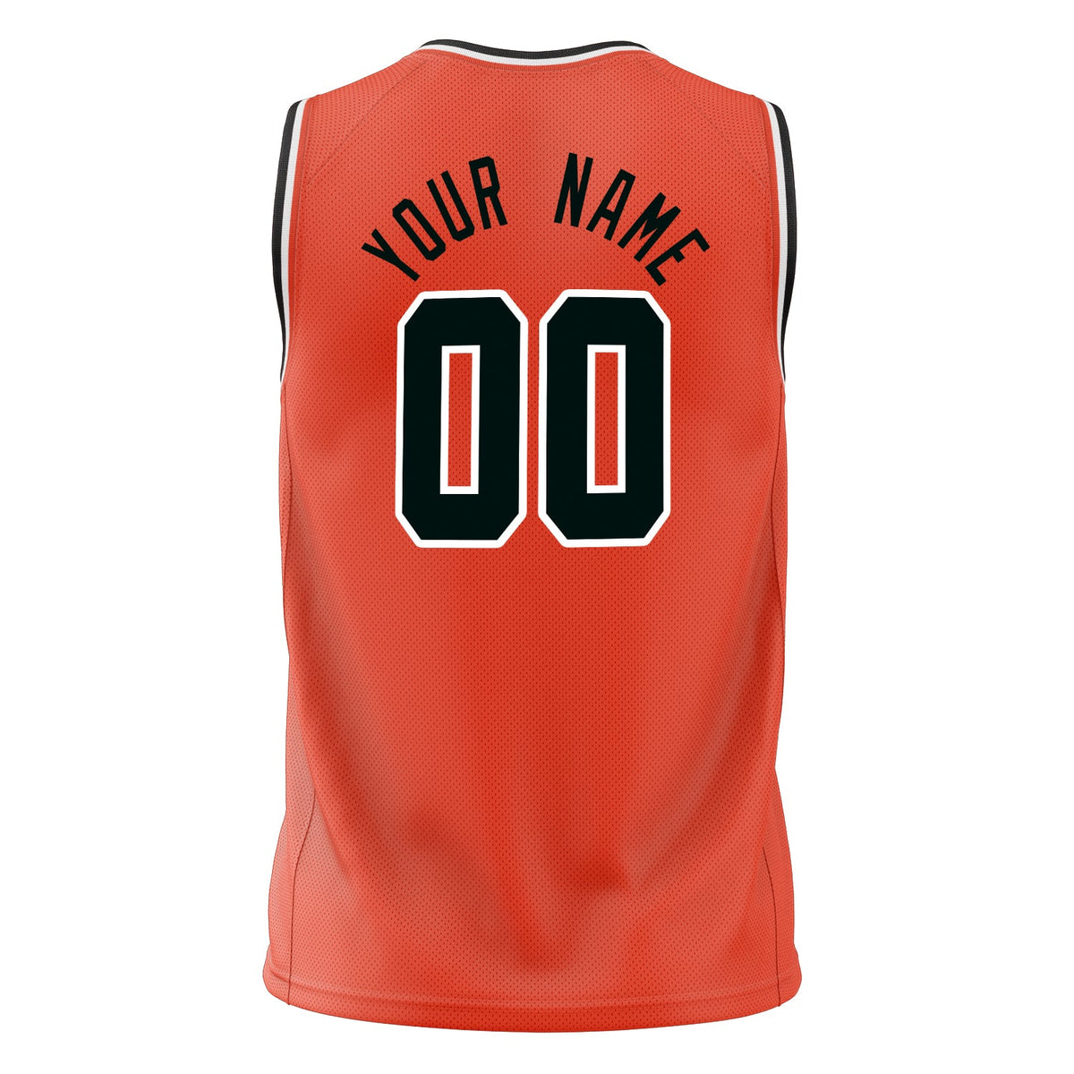 Custom Orange Black Solid Color Basketball Jersey