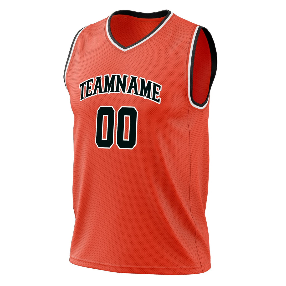 Custom Orange Black Solid Color Basketball Jersey