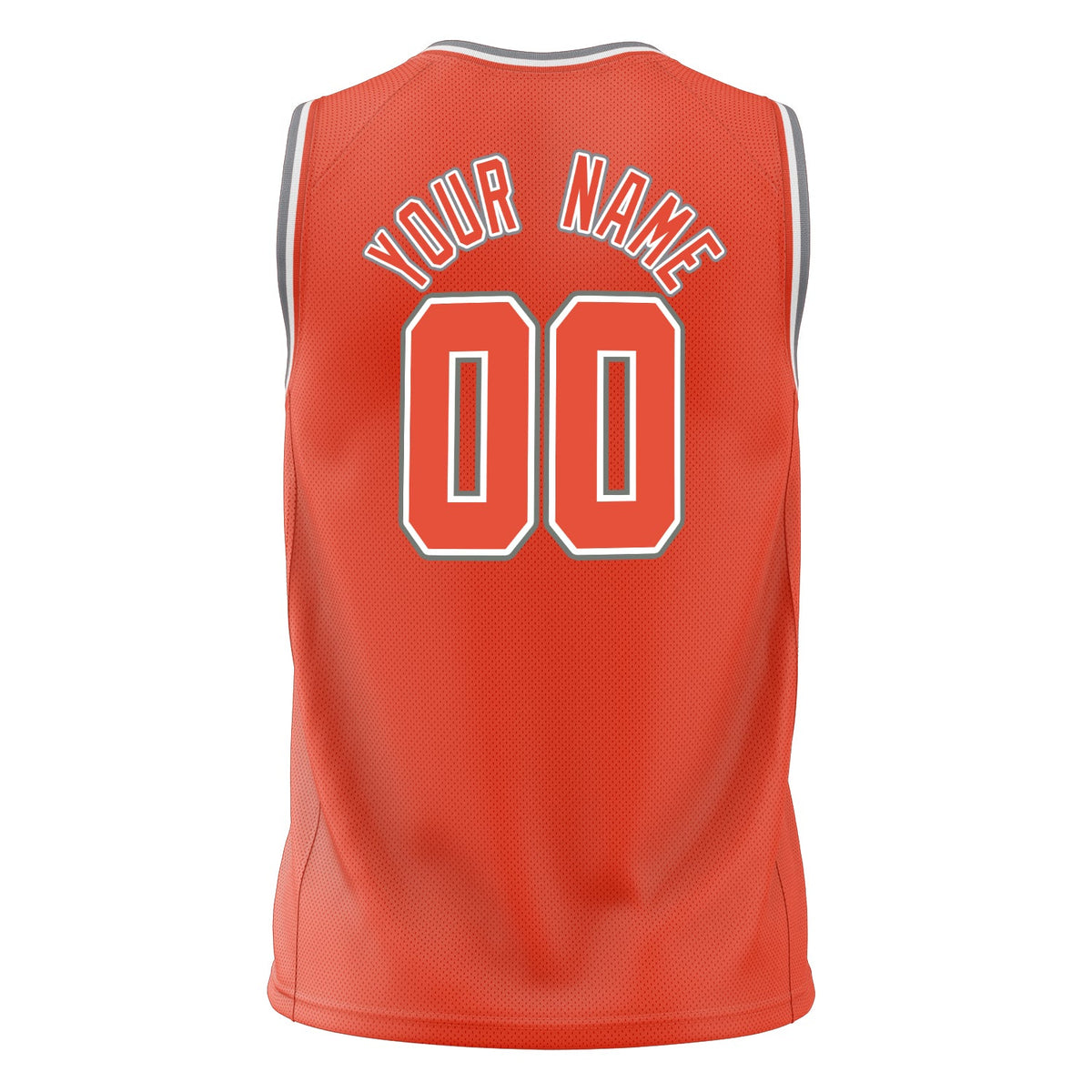 Custom Orange White Solid Color Basketball Jersey