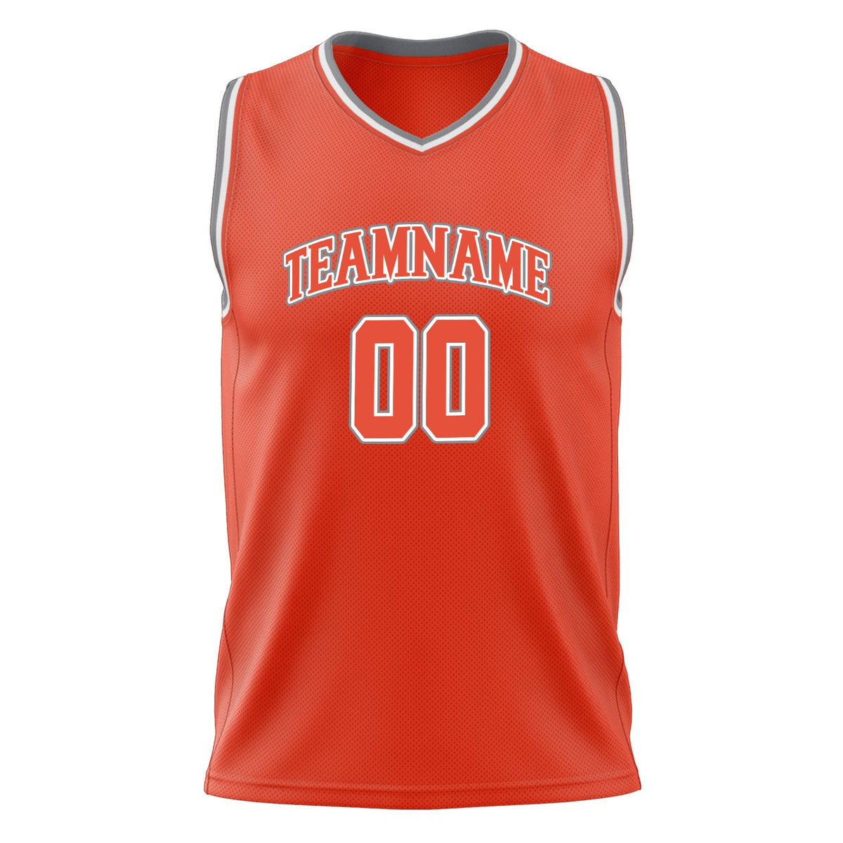 Custom Orange White Solid Color Basketball Jersey