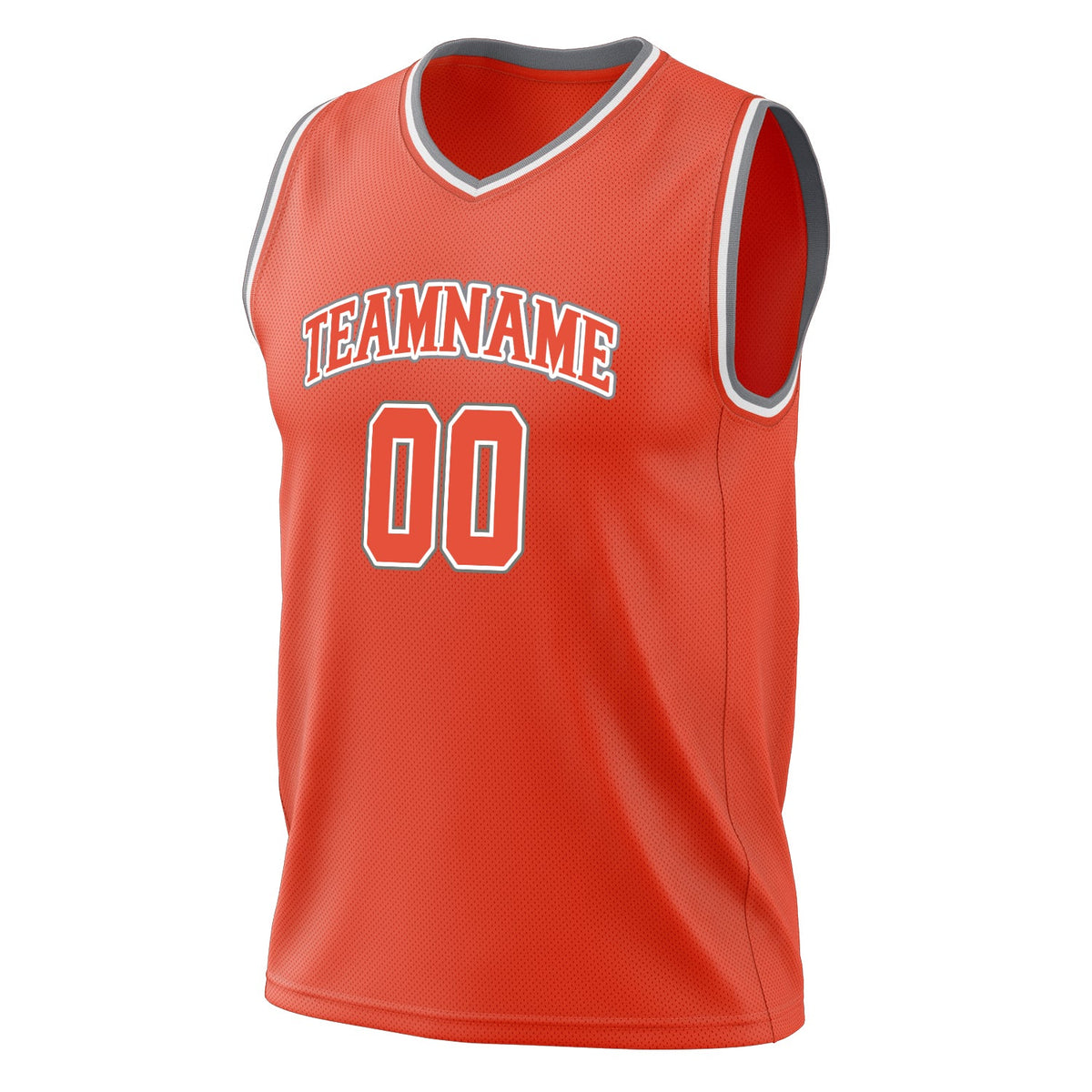 Custom Orange White Solid Color Basketball Jersey