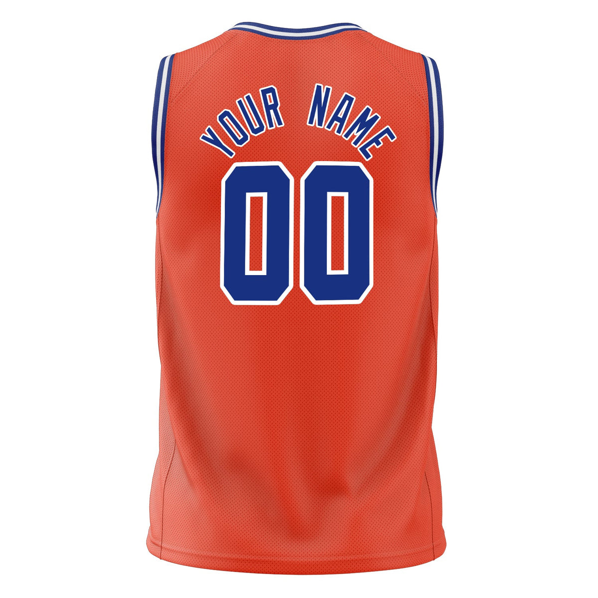 Custom Orange Royal Solid Color Basketball Jersey