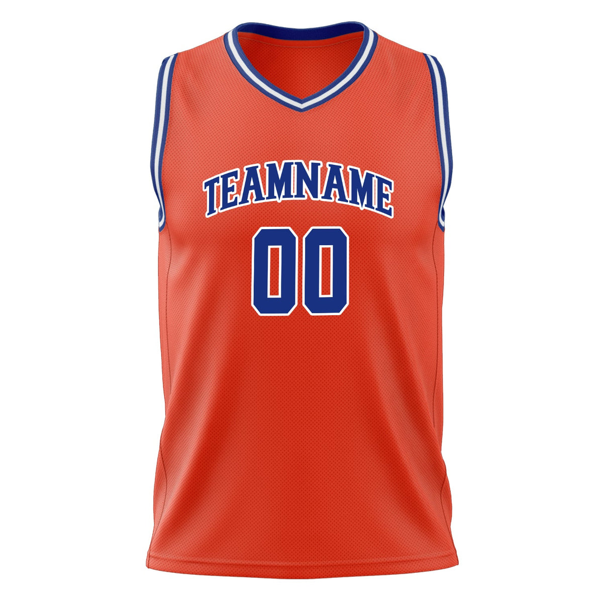 Custom Orange Royal Solid Color Basketball Jersey