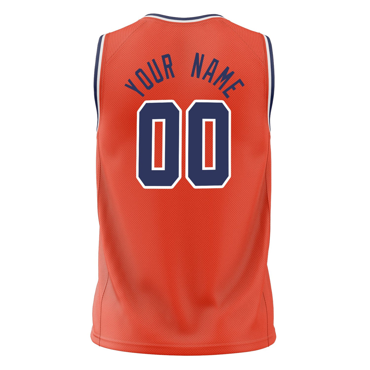 Custom Orange Navy Solid Color Basketball Jersey