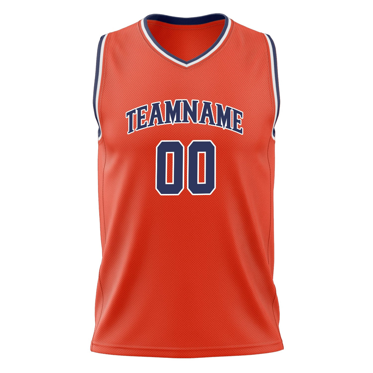 Custom Orange Navy Solid Color Basketball Jersey