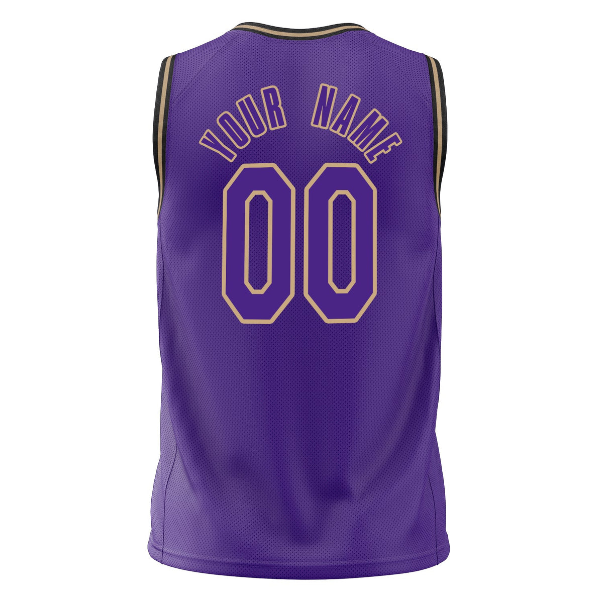 Custom Purple Old Gold Solid Color Basketball Jersey