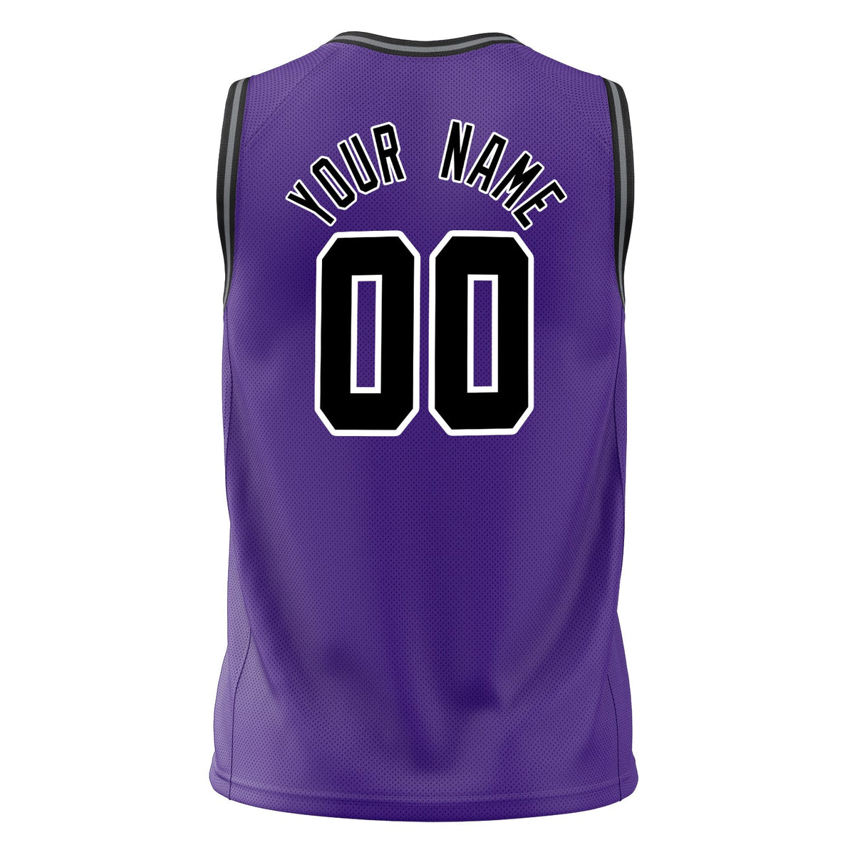 Custom Purple Black Solid Color Basketball Jersey