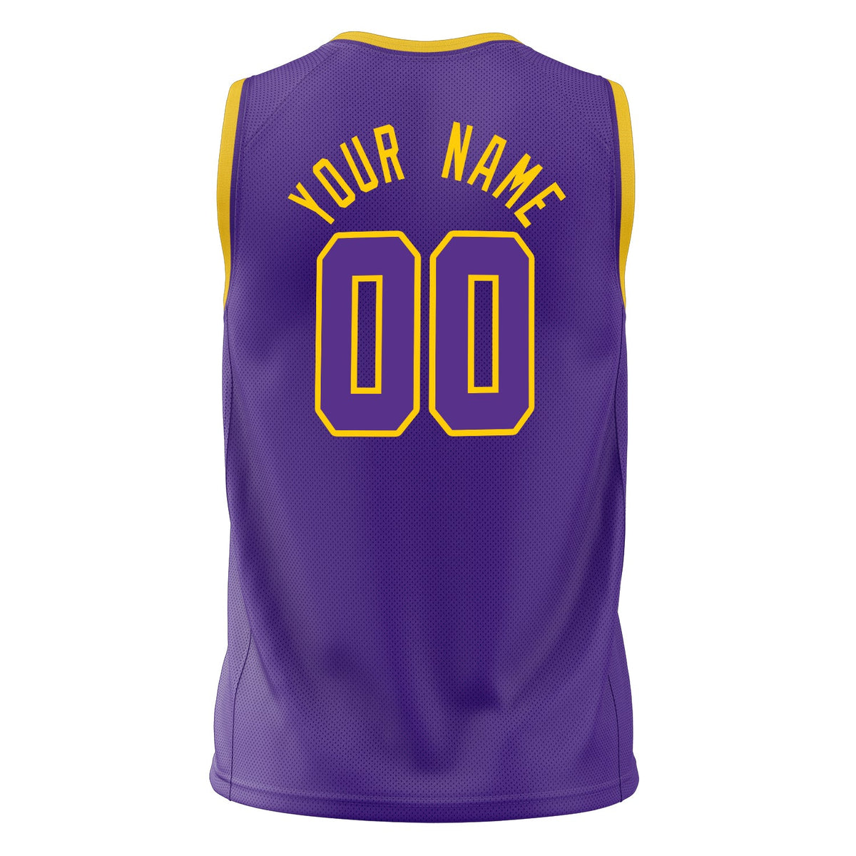 Custom Purple Gold Solid Color Basketball Jersey