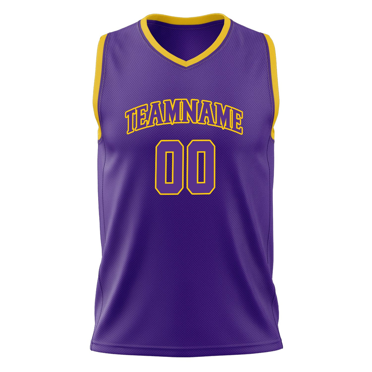 Custom Purple Gold Solid Color Basketball Jersey