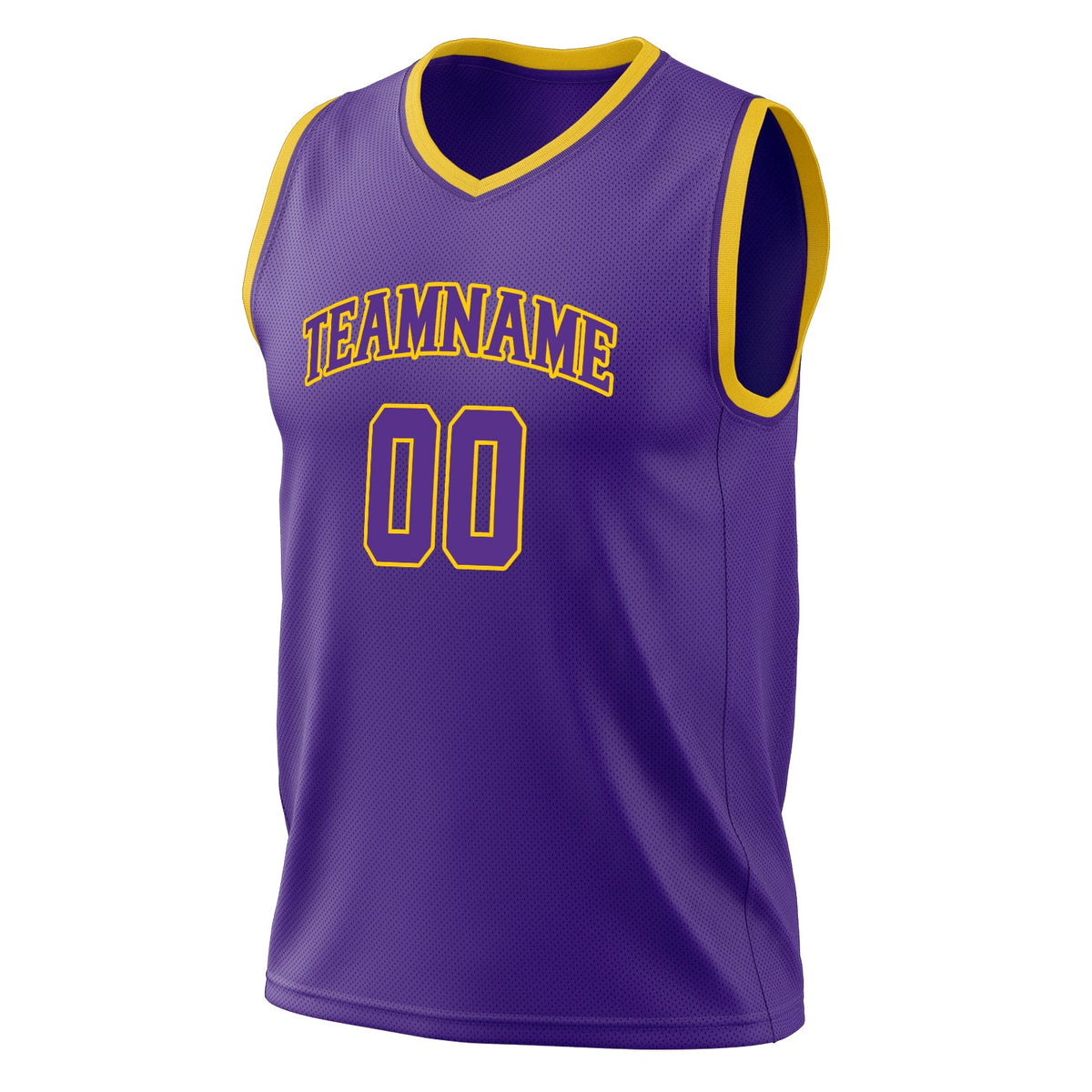 Custom Purple Gold Solid Color Basketball Jersey