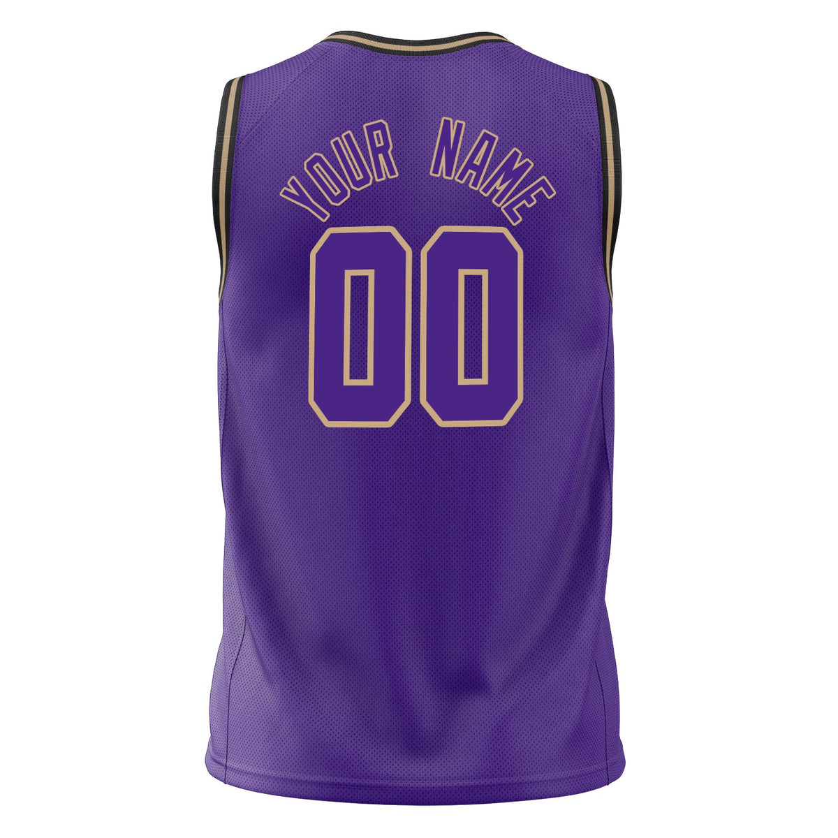 Custom Purple Old Gold Solid Color Basketball Jersey