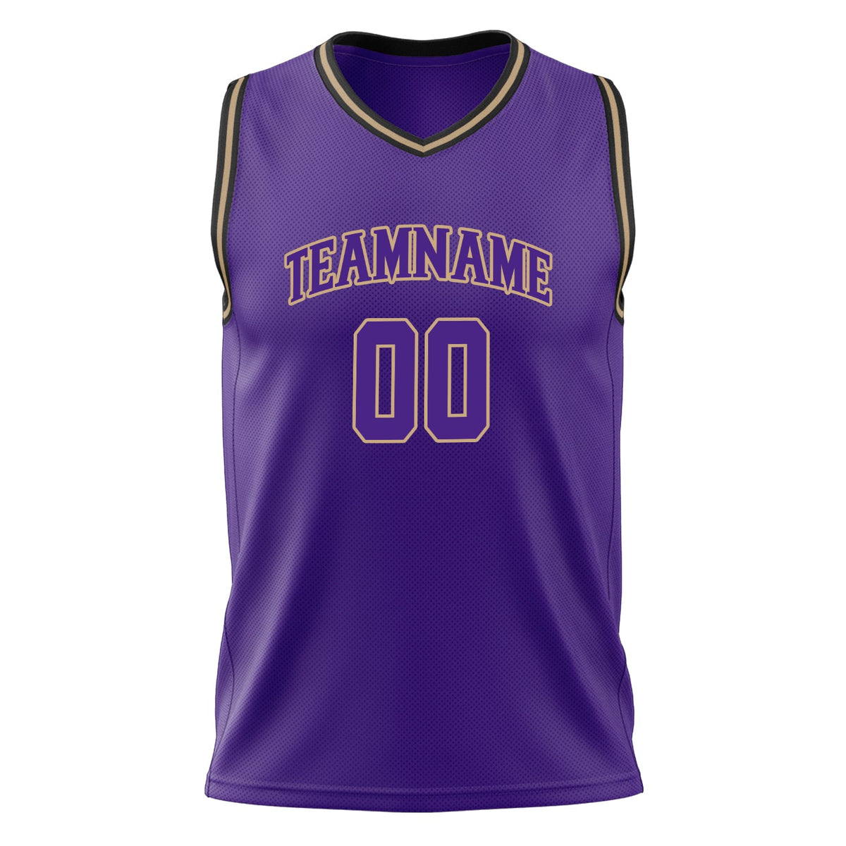 Custom Purple Old Gold Solid Color Basketball Jersey