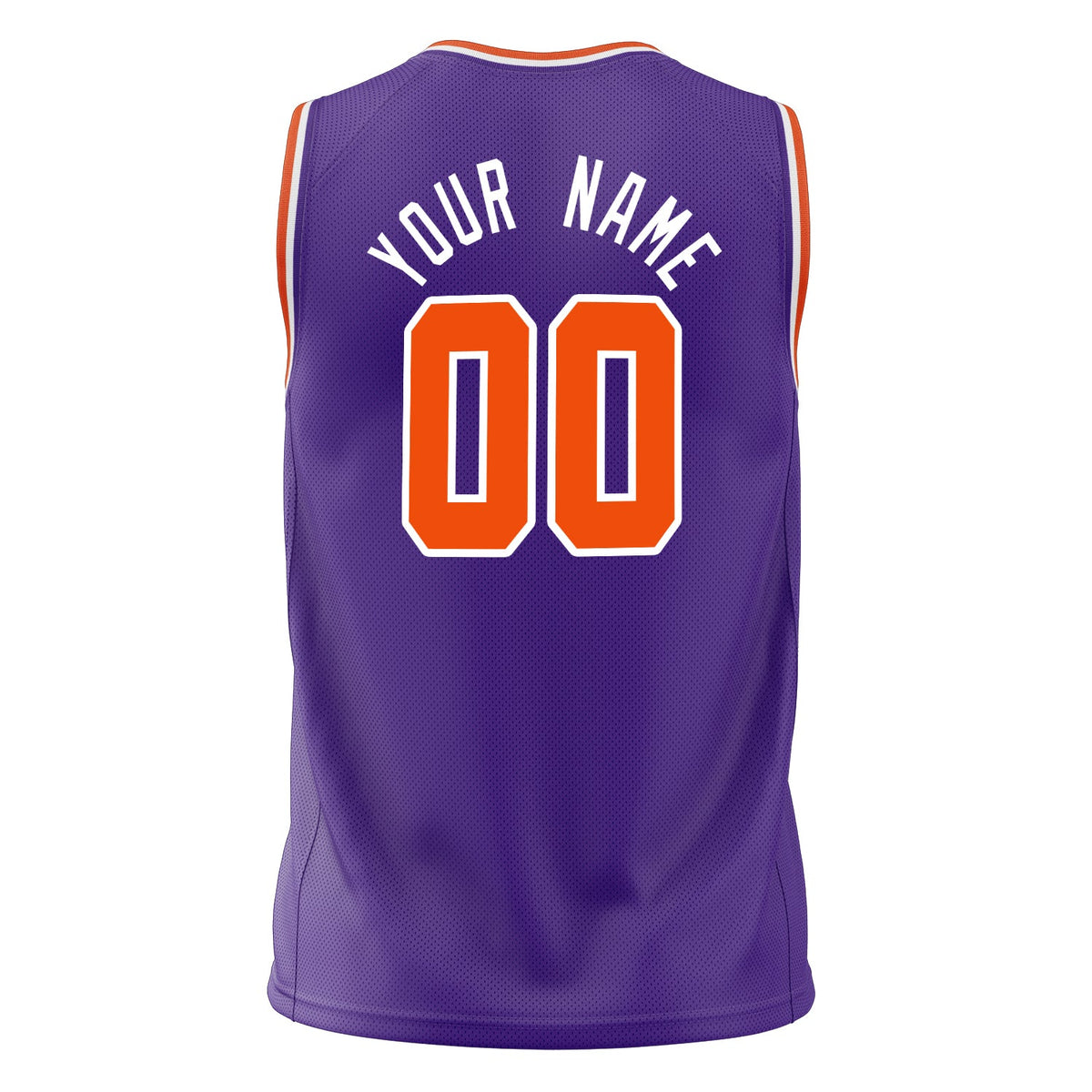 Custom Purple Orange Solid Color Basketball Jersey