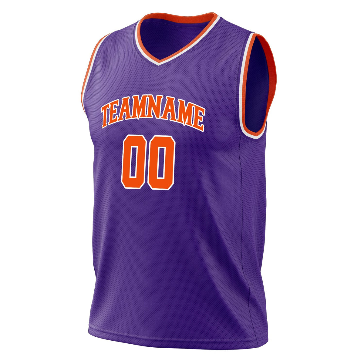 Custom Purple Orange Solid Color Basketball Jersey