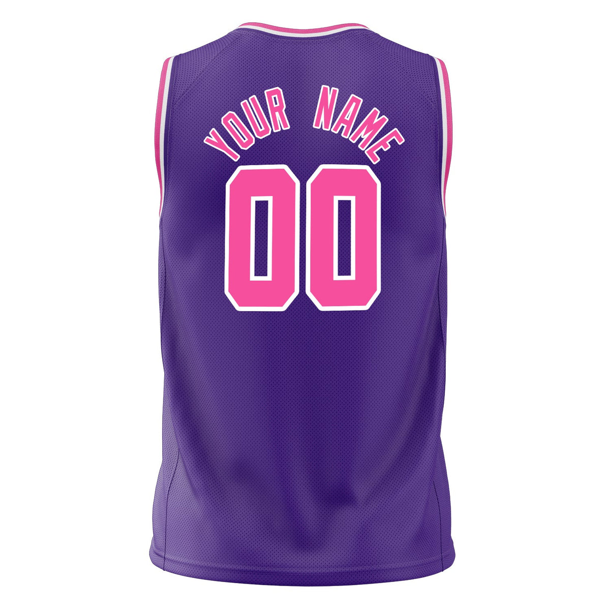 Custom Purple Pink Solid Color Basketball Jersey