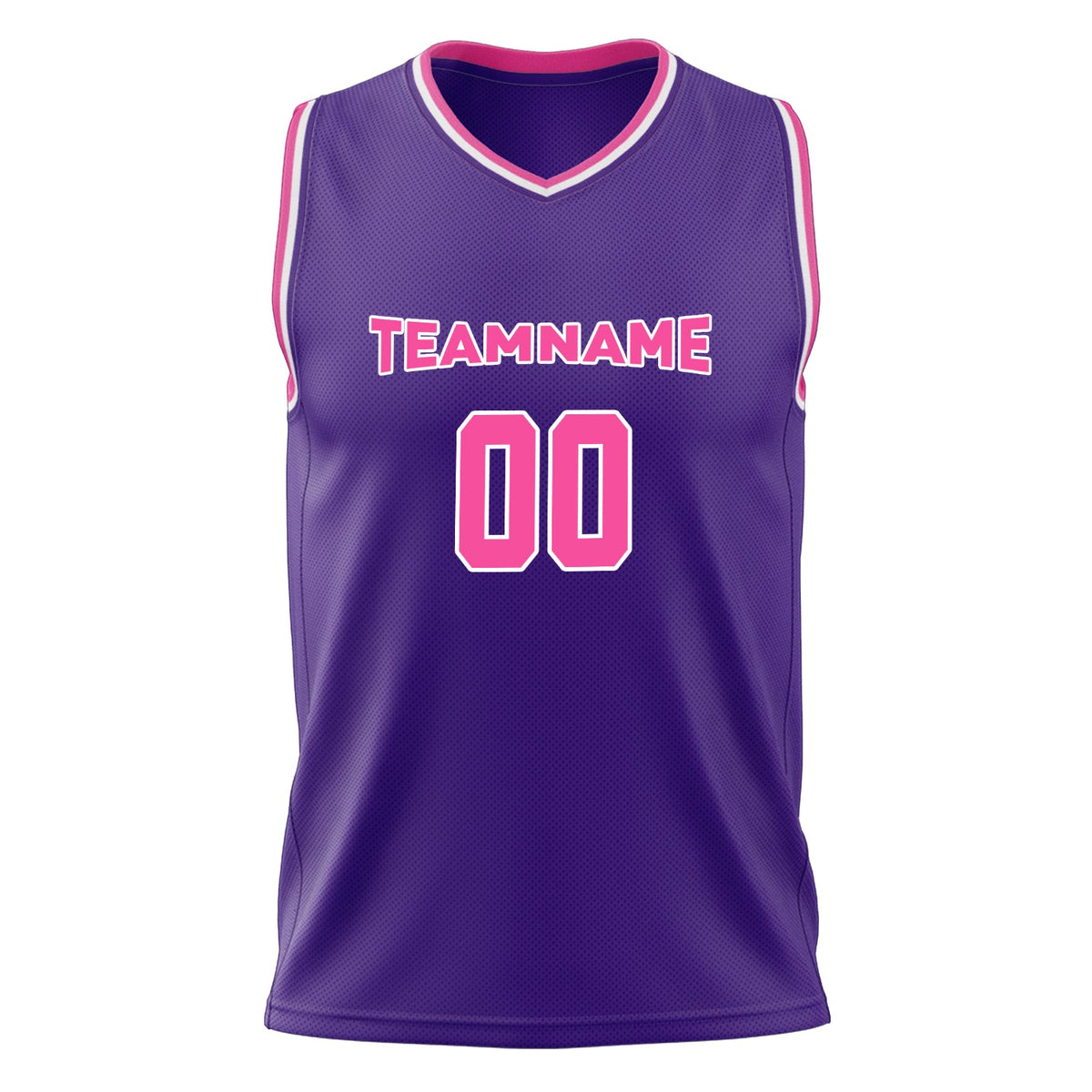 Custom Purple Pink Solid Color Basketball Jersey